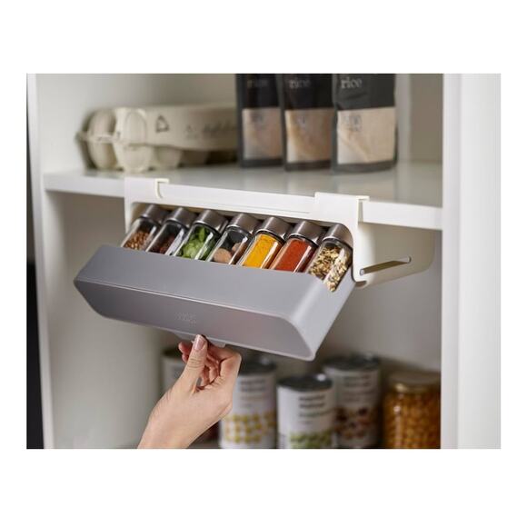 Spice Rack Organizer - Under-Shelf Kitchen Cabinet Storage Solution for Spices - Picture 4 of 5